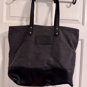 Portland Leather The Big Bad Tote Black and Gray Tote Bag
